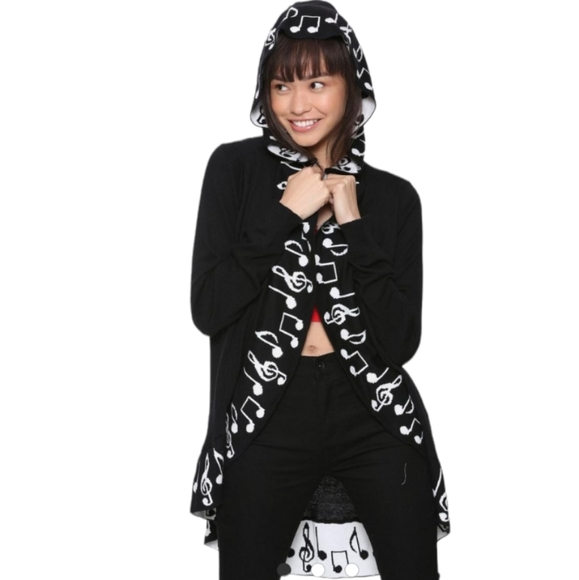 Hot Topic Music Note Hooded Flyaway 
